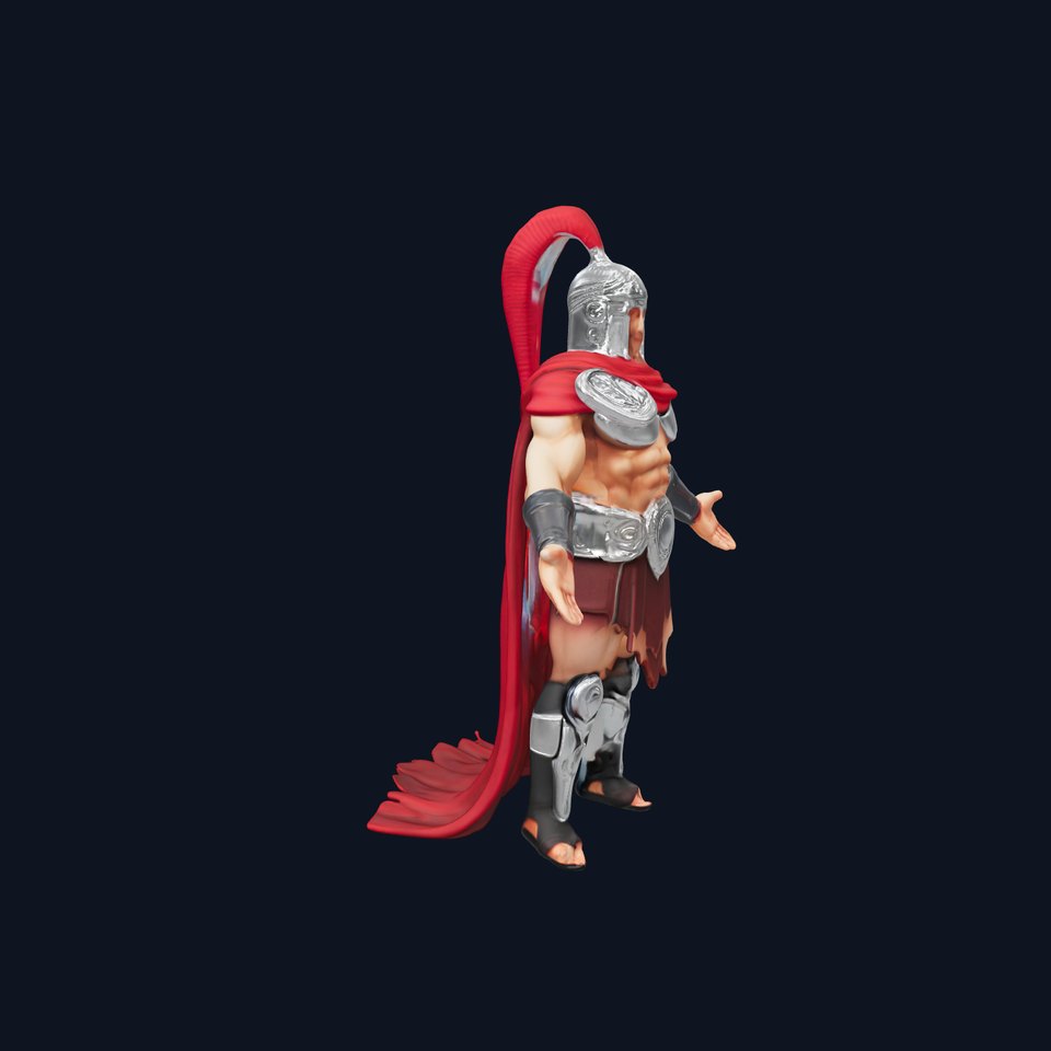 Spartan Warrior D Model  Fully Rigged with PBR Textures